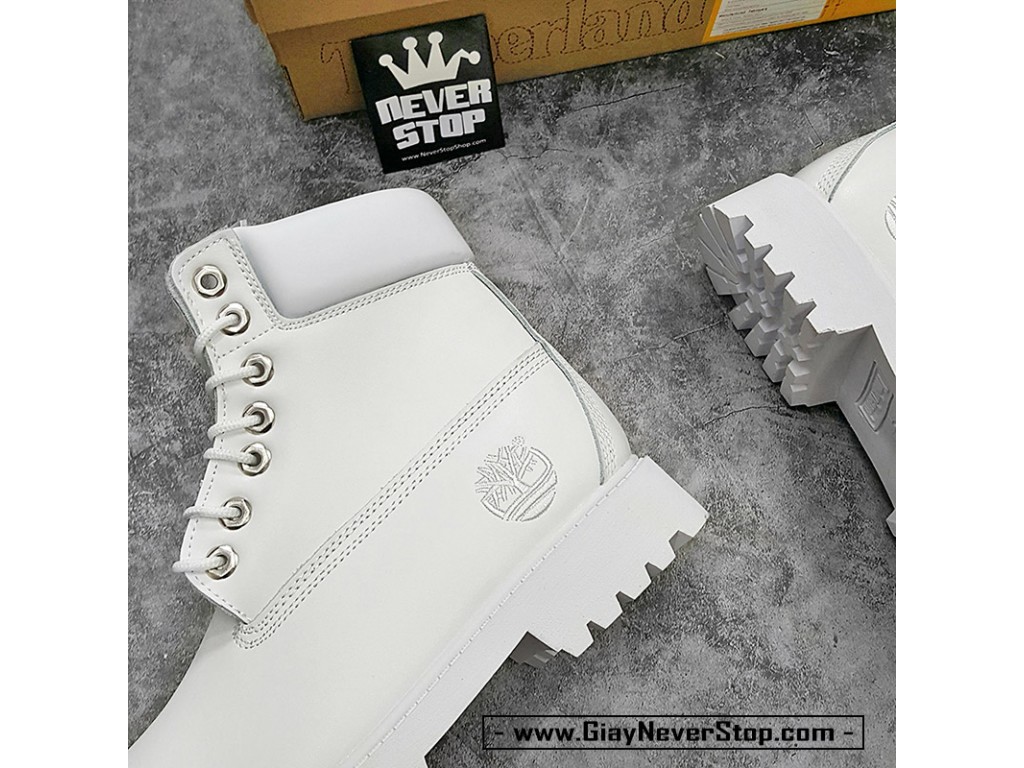 Giày bốt Timberland Boot trắng full cổ cao sfake replica chính hãng giá tốt HCM