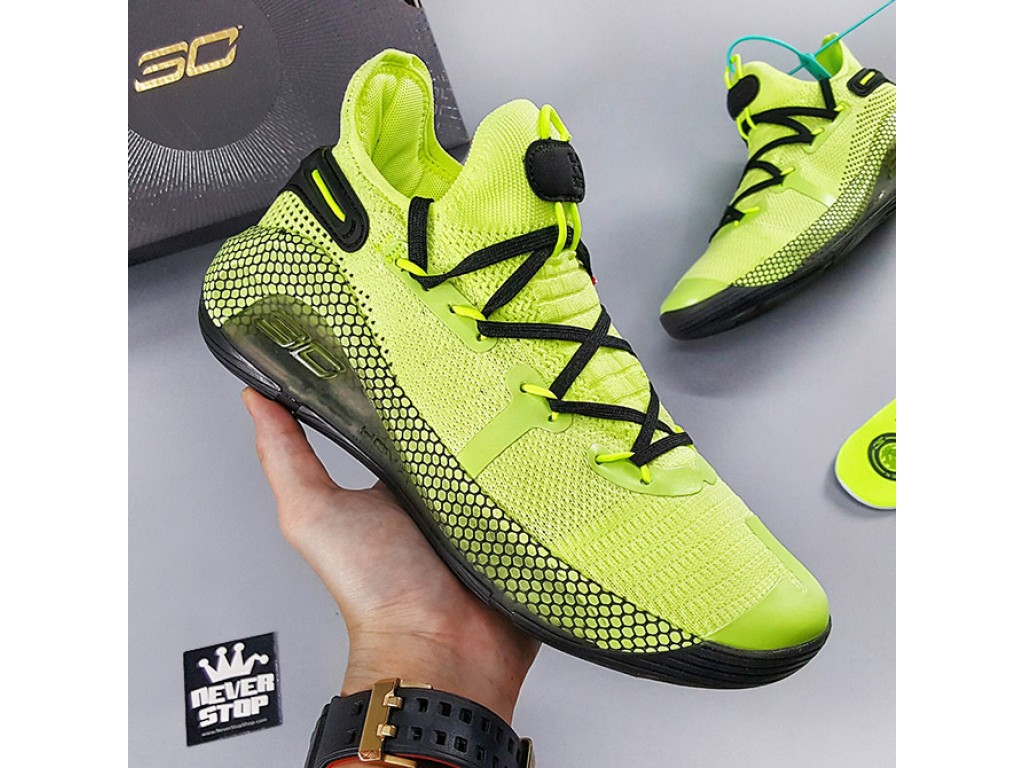 Giày Curry 6 xanh neon bóng rổ hàng đẹp chuẩn sfake replica giá tốt HCM