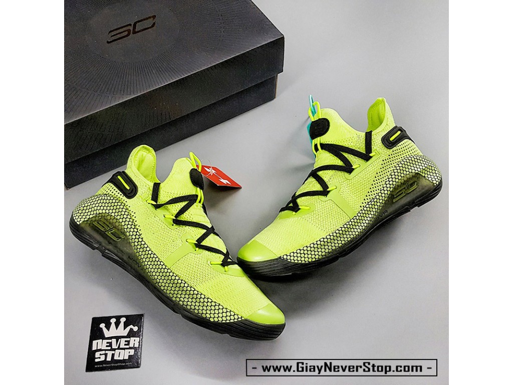 Giày Curry 6 xanh neon bóng rổ hàng đẹp chuẩn sfake replica giá tốt HCM