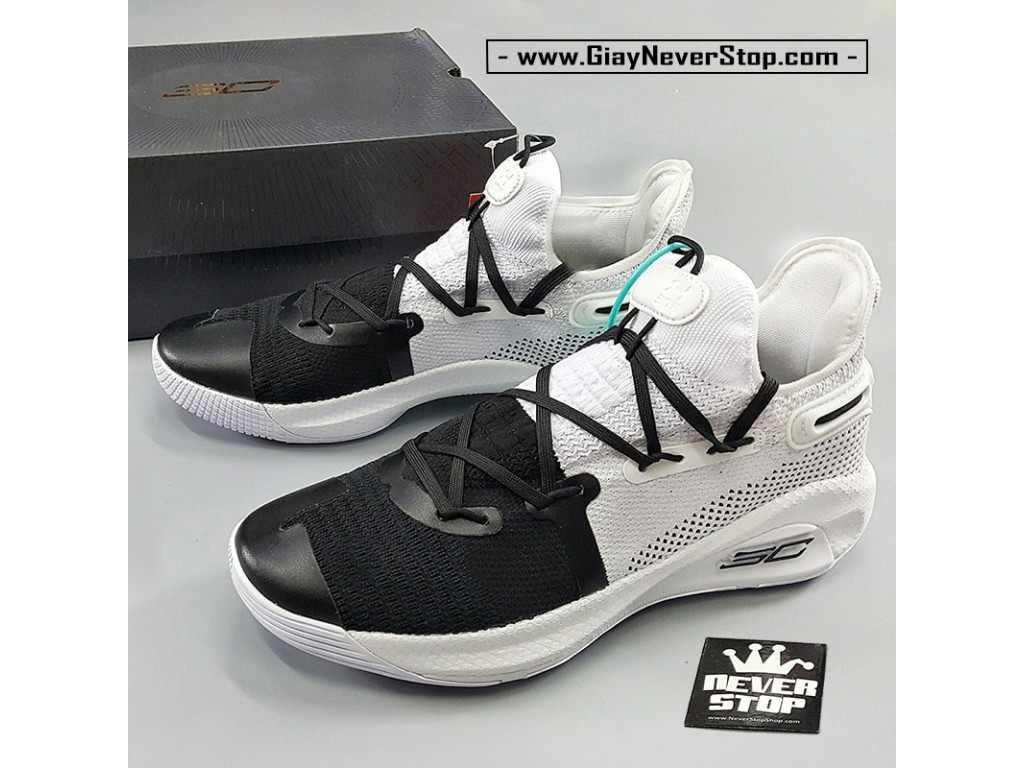 Giày Curry 6 đen trắng bóng rổ hàng đẹp chuẩn sfake replica giá tốt HCM
