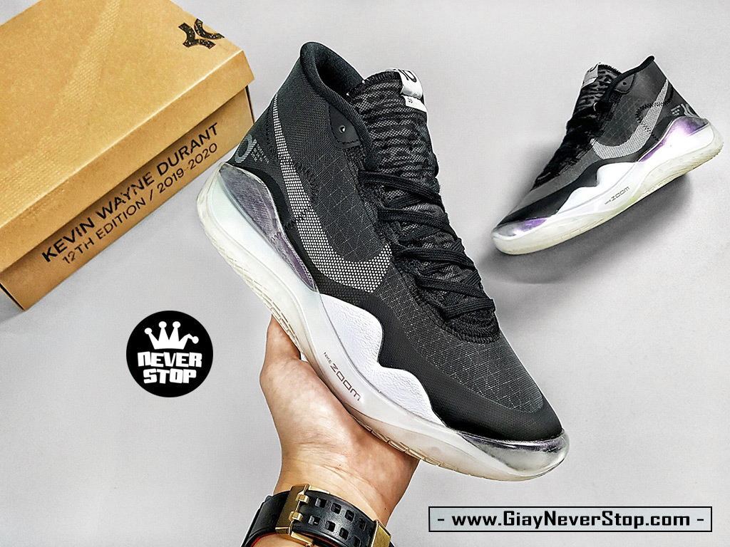 Giày Nike KD 12 đen trắng chuyên bóng rổ nam cổ cao sfake giá tốt HCM
