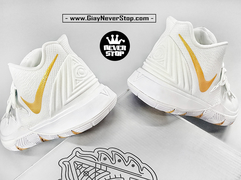 Giày Kyrie 5 Trắng Vàng chuyên bóng rổ hàng chuẩn sfake giá tốt NeverStopShop