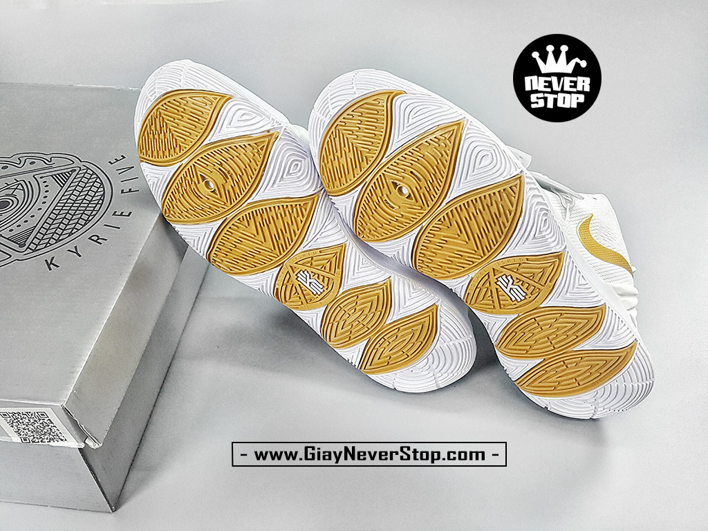 Giày Kyrie 5 Trắng Vàng chuyên bóng rổ hàng chuẩn sfake giá tốt NeverStopShop