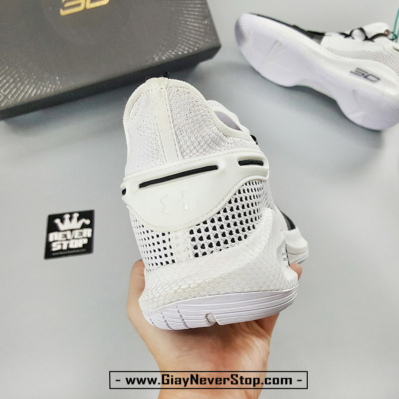 Giày bóng rổ Under Armour Curry 6 cổ thấp đen trắng sfake replica giá rẻ tốt nhất HCM